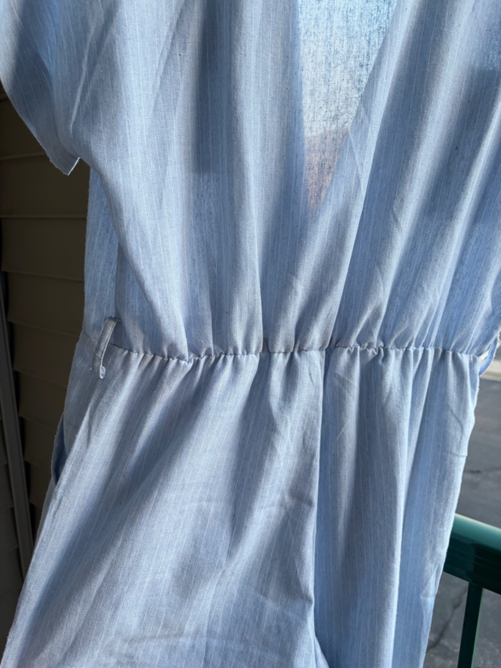 ππ¦Alani Light Blue Linen Blend Jumpsuit NWOT Size L Wide Leg Romper Collared - Picture 9 of 16